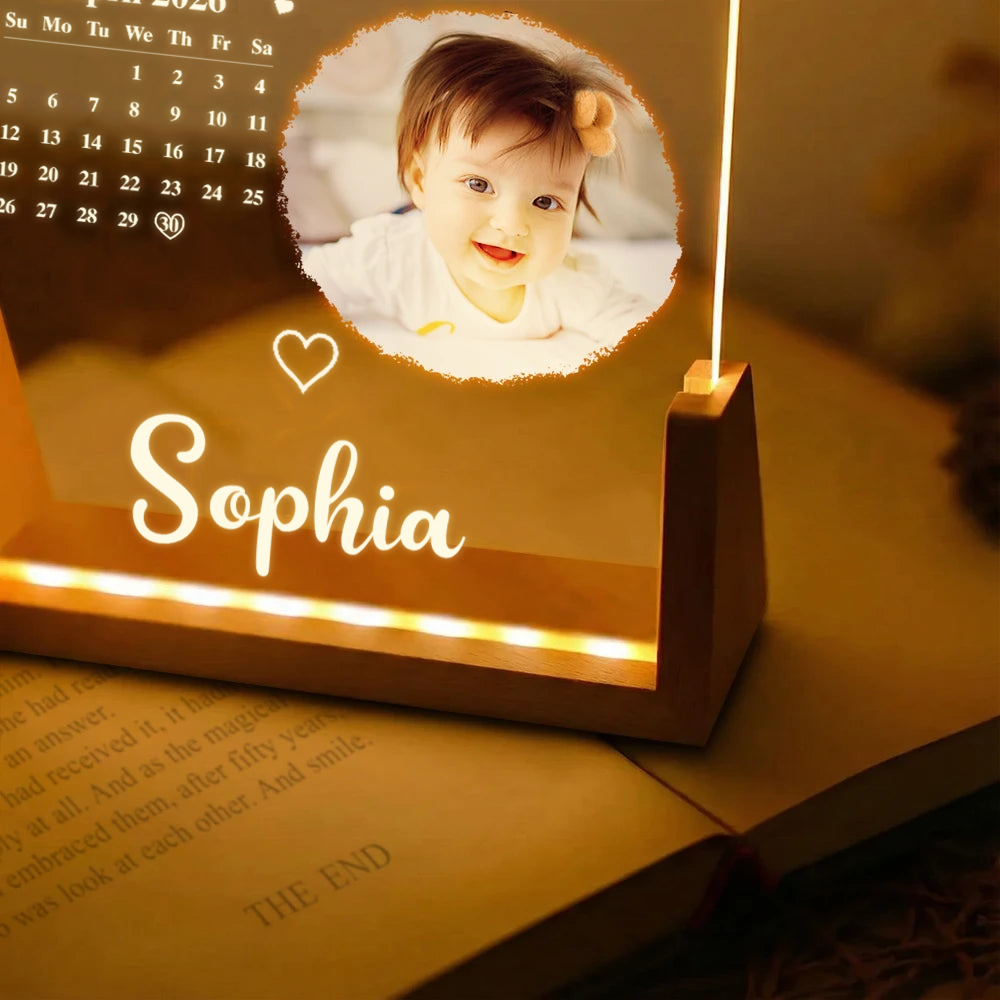 Personalised LED Night Light with Photo & Text - The Day you became my...