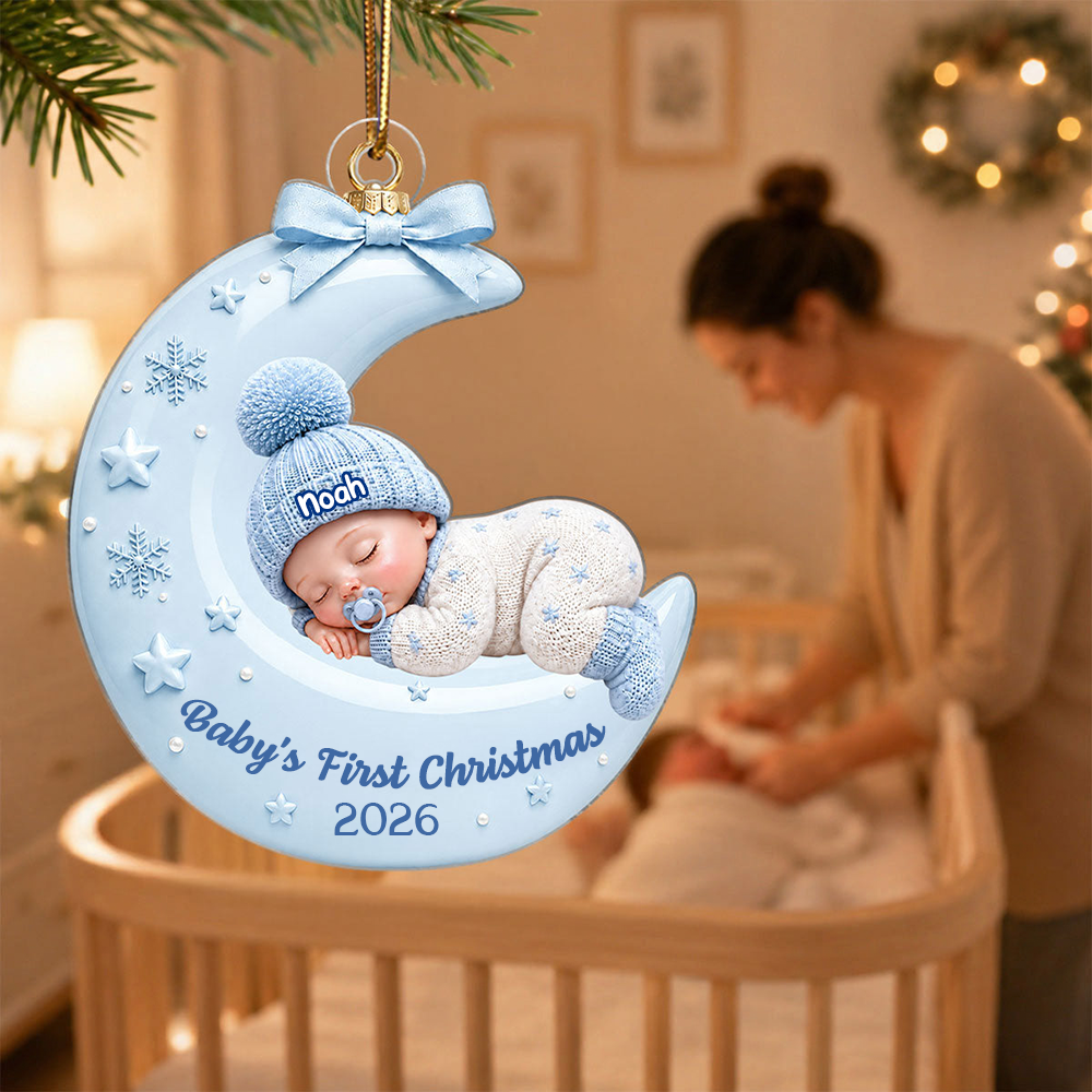 Personalised Acrylic Christmas Ornament with Name - "Baby's First Christmas"
