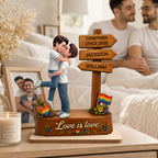 Personalised Anniversary Wooden Plaque for Same-Sex Couples - Together since...