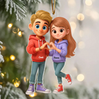 Personalised Acrylic Car Ornament for Couples