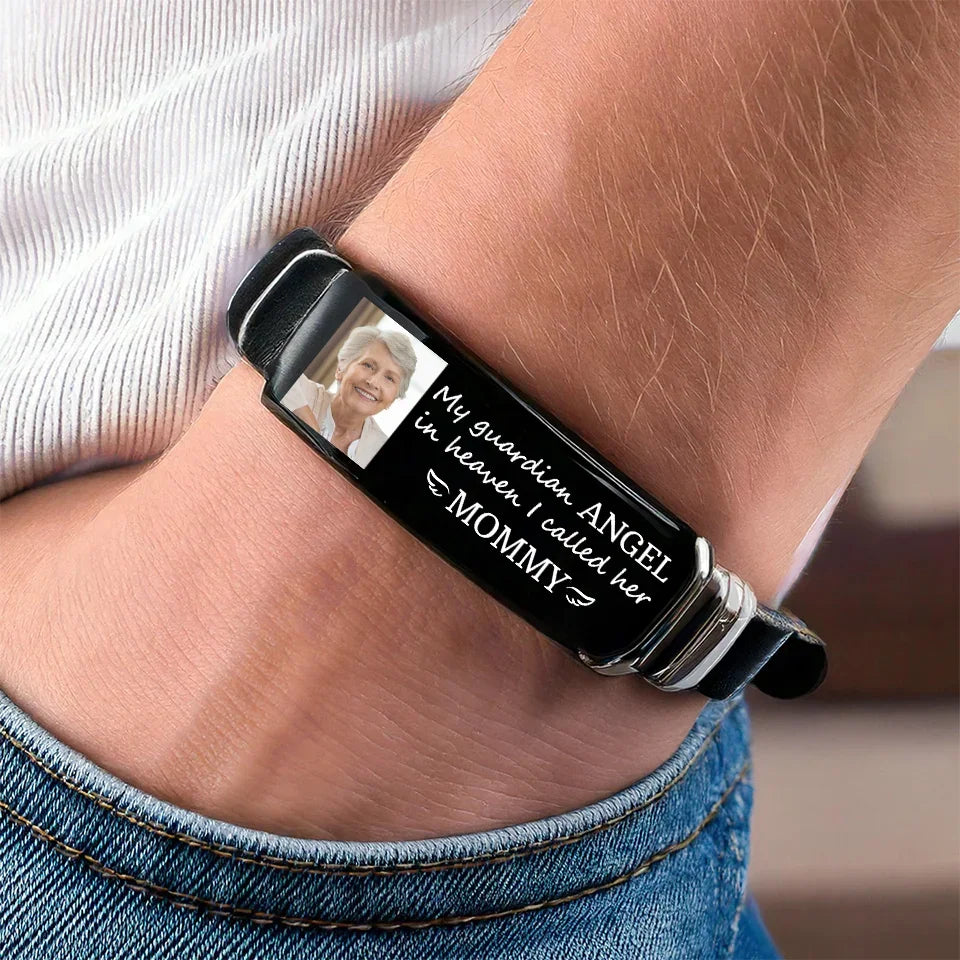 Personalised Memorial Silicone Bracelet with Photo - "Guardian Angel "