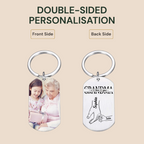 Personalised Photo Stainless Steel Keyring for Mum and Grandma - Hand in Hand Design