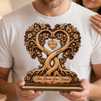 Personalised Anniversary Wooden Plaque for Couples - Heart Tree Design