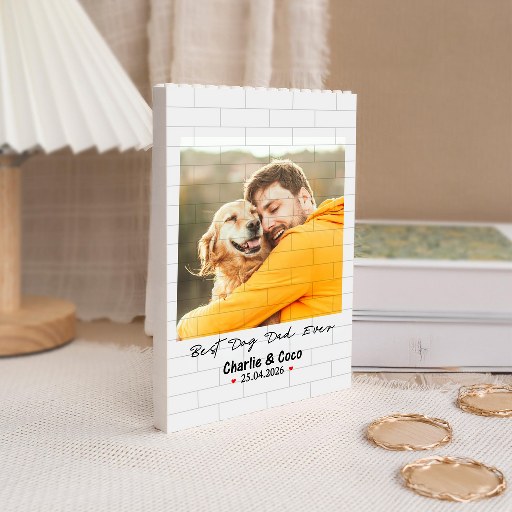 Personalised Building Brick Puzzle with Photo, Names & Text