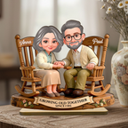 Personalised Anniversary 2D Wooden Plaque for Couple - Growing Old Together since...