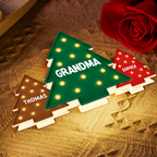 Personalised Grandma LED Light Box with Names - Christmas Tree Design