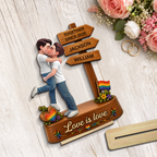 Personalised Anniversary Wooden Plaque for Same-Sex Couples - Together since...