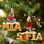 Personalised Wooden Christmas Ornament with Name & Photo