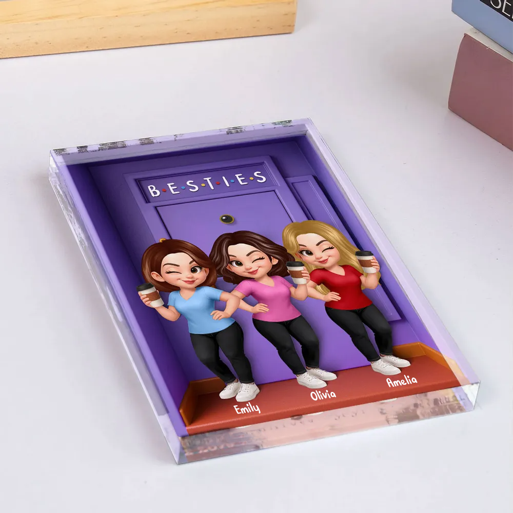 Personalised Purple Acrylic Plaque for Bestie & Sister