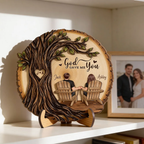 Personalised Couple Layered Wooden Plaque - Tree Design