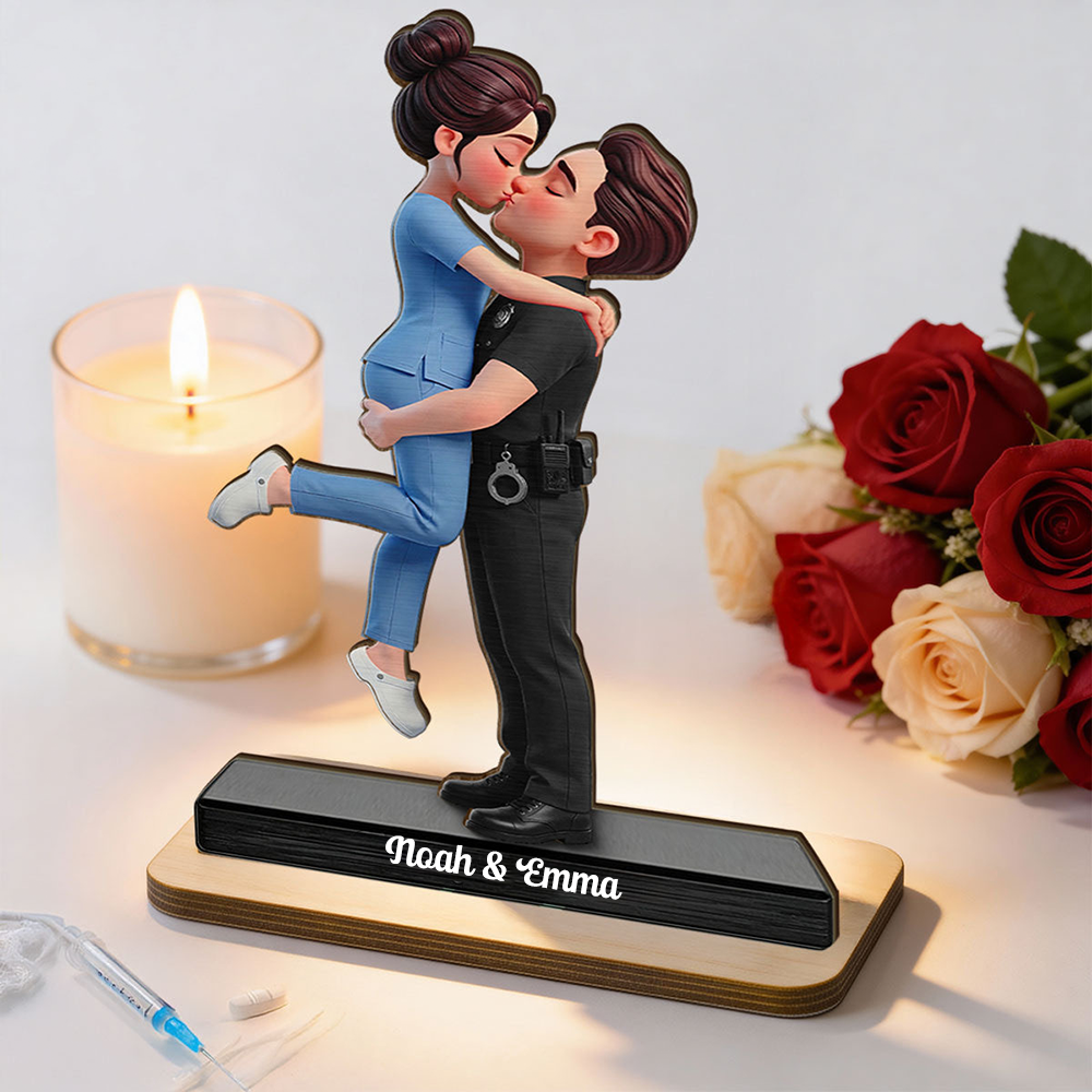 Personalised Couple Wooden Plaque - Uniform Couple Design