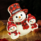 Personalised Grandma LED Light Box with Names - Snowman Design