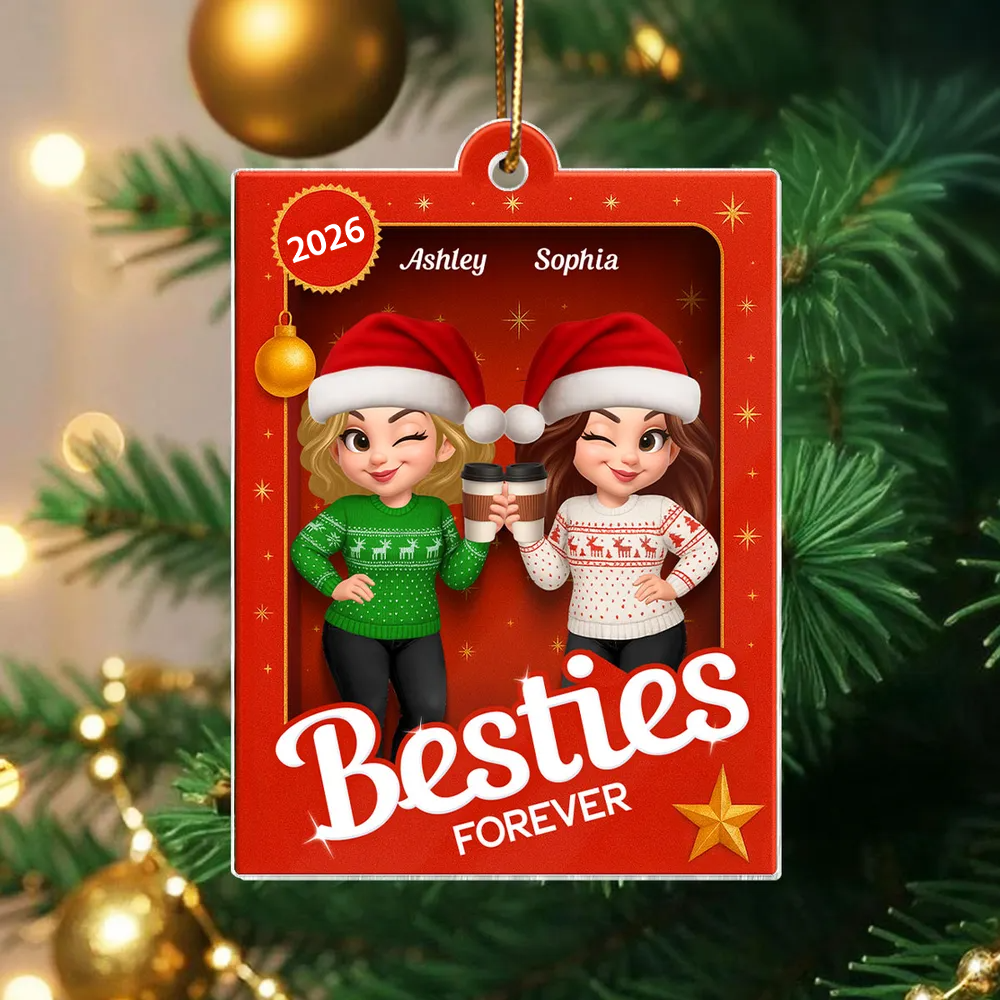 Personalised Acylic Christmas Ornament for Bestie & Sister - Partners in Crime Design