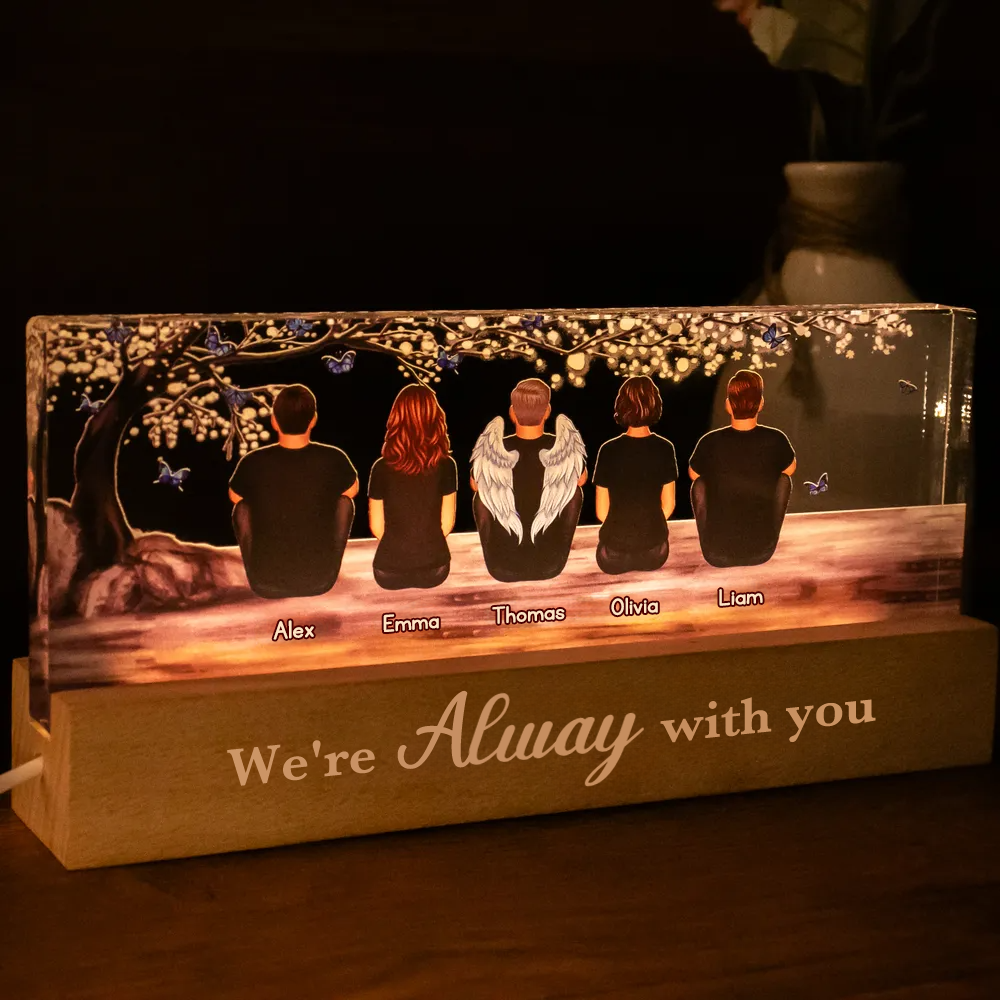 Personalised Memorial LED Night Light - Family under the Tree Design