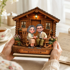 Personalised Couple Layered Wooden Plaque - Couple with House Design