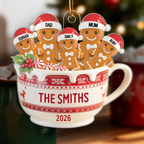 Personalised Acrylic Christmas Ornament - Gingerbread Man Design
