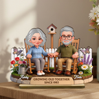 Personalised Anniversary Wooden Plaque for Couples - Holding Hands in Garden