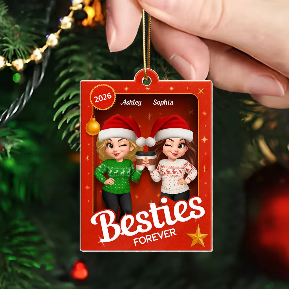 Personalised Acylic Christmas Ornament for Bestie & Sister - Partners in Crime Design