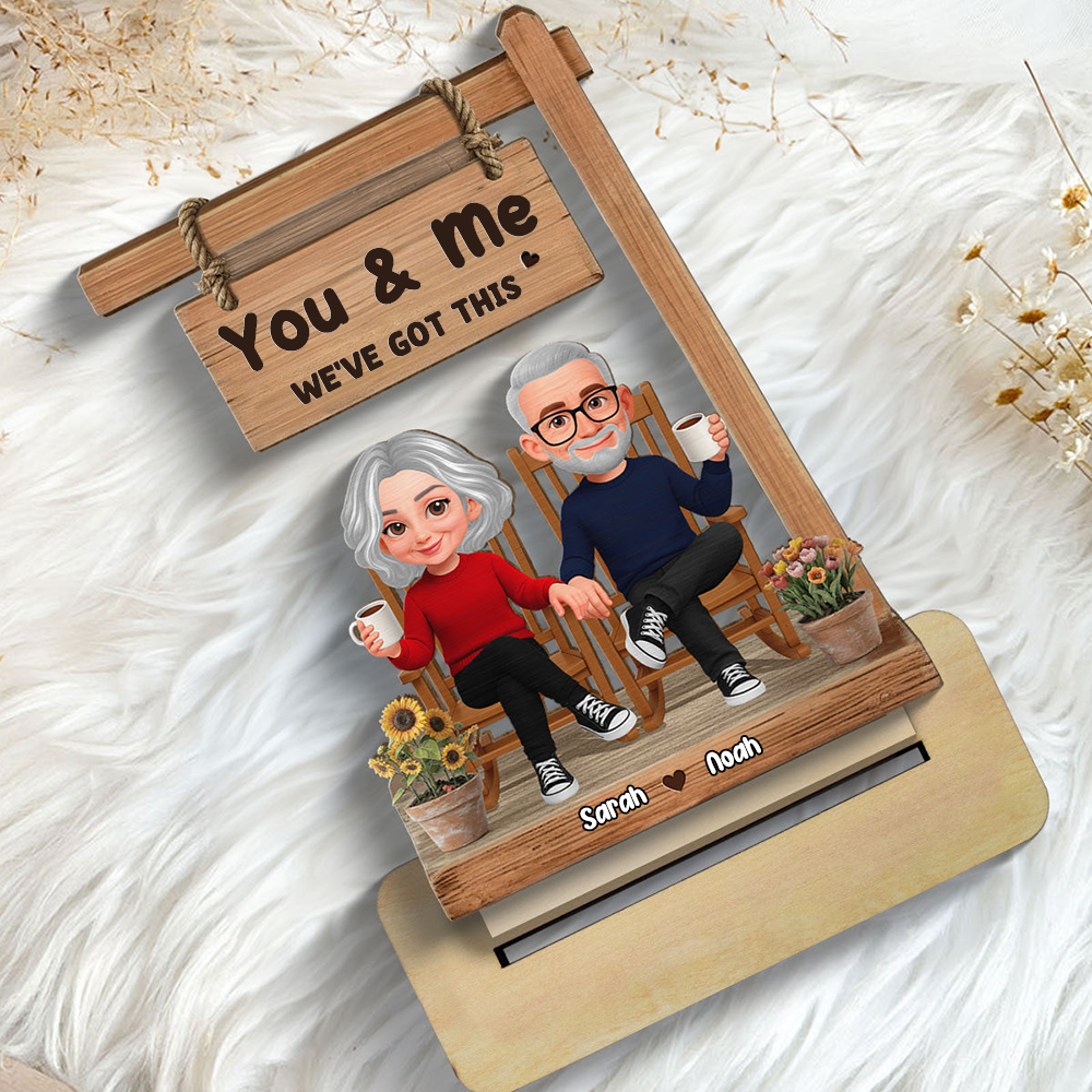 Personalised Couple Layered Wooden Plaque with Text