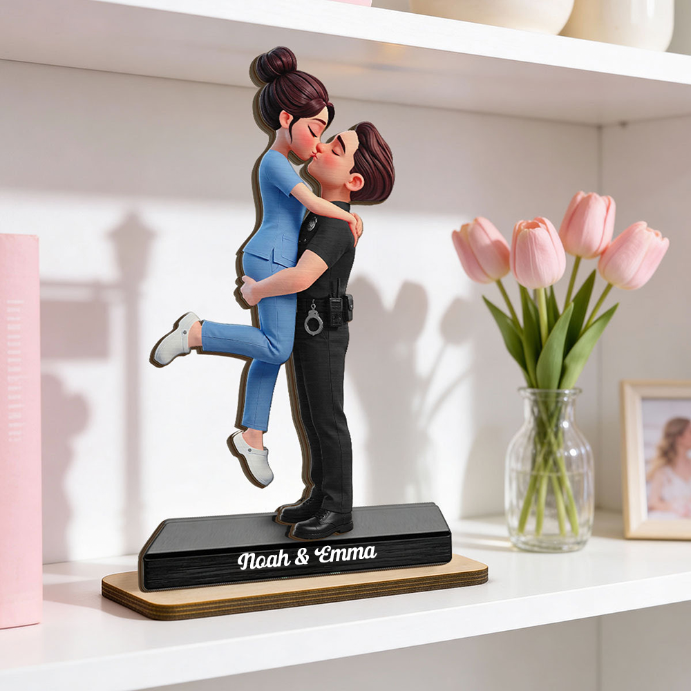 Personalised Couple Wooden Plaque - Uniform Couple Design