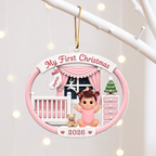 Personalised Baby Acrylic Christmas Ornament - My First Christmas