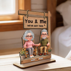 Personalised Couple Layered Wooden Plaque - Couple Sitting On Rocking Chair