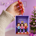 Personalised Acrylic Christmas Ornament for Bestie & Sister - Purple Door Design