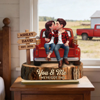 Personalised Anniversary Wooden Plaque - Couple and Truck