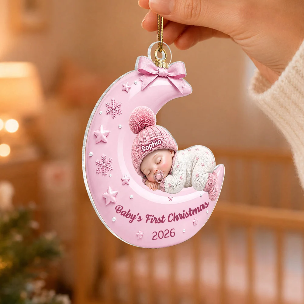 Personalised Acrylic Christmas Ornament with Name - "Baby's First Christmas"