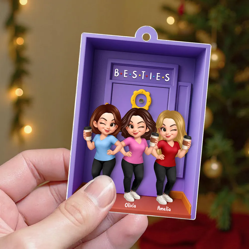 Personalised Acrylic Christmas Ornament for Bestie & Sister - Purple Door Design