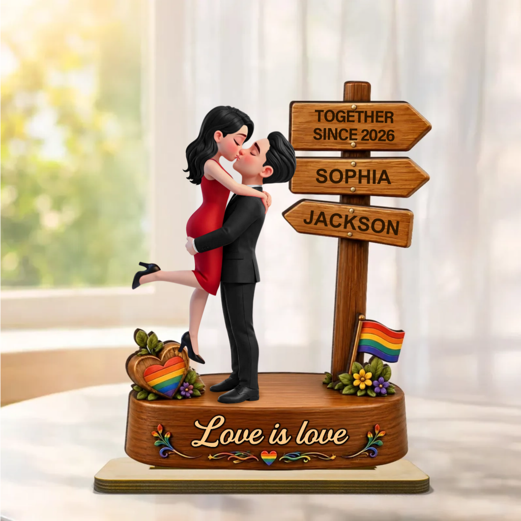 Personalised Anniversary Wooden Plaque for Same-Sex Couples - Together since...