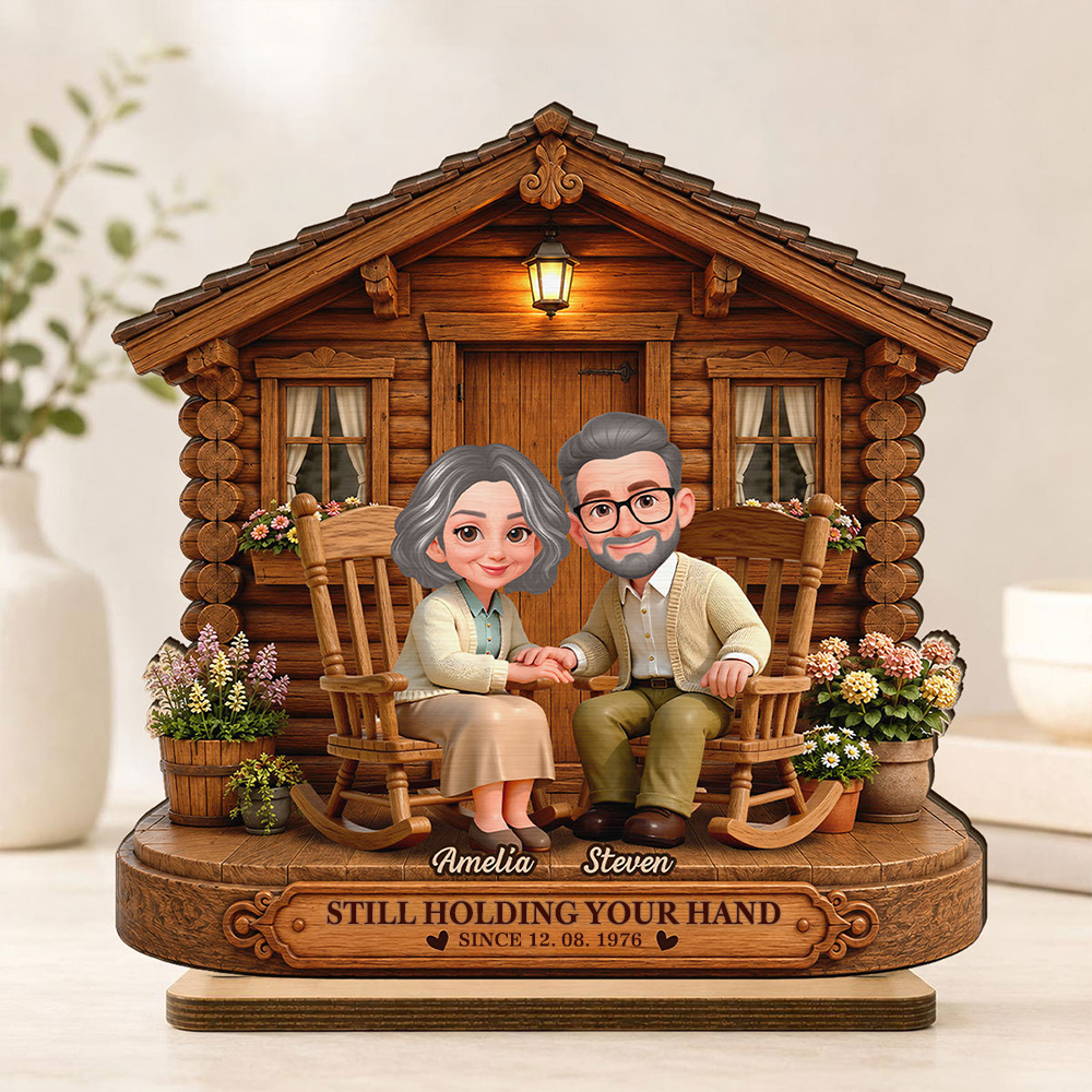 Personalised Couple Layered Wooden Plaque - Couple with House Design