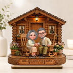 Personalised Couple Layered Wooden Plaque - Couple with House Design