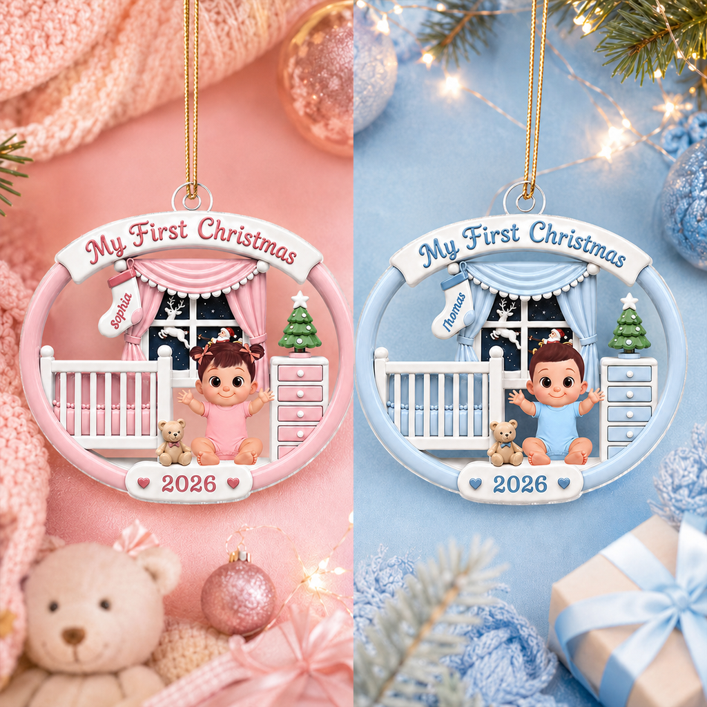Personalised Baby Acrylic Christmas Ornament - My First Christmas