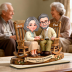 Personalised Anniversary 2D Wooden Plaque for Couple - Growing Old Together since...