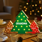 Personalised Grandma LED Light Box with Names - Christmas Tree Design
