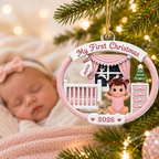Personalised Baby Acrylic Christmas Ornament - My First Christmas