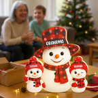 Personalised Grandma LED Light Box with Names - Snowman Design