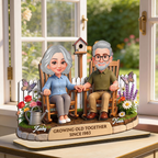 Personalised Anniversary Wooden Plaque for Couples - Holding Hands in Garden