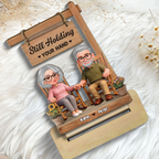 Personalised Couple Layered Wooden Plaque - Couple Sitting On Rocking Chair