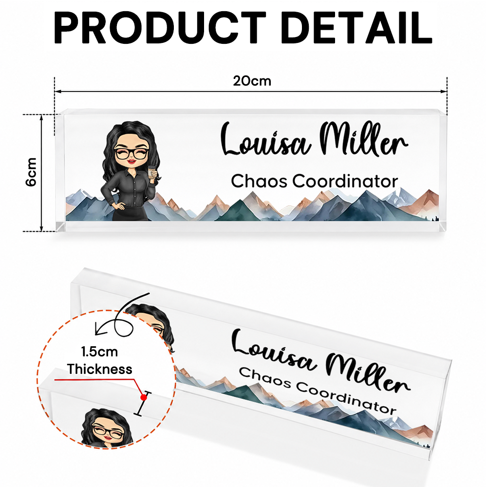 Personalised Acrylic Desk Name Plate