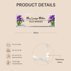 Personalised Name Plate Acrylic Plaque - Birth Flower Design