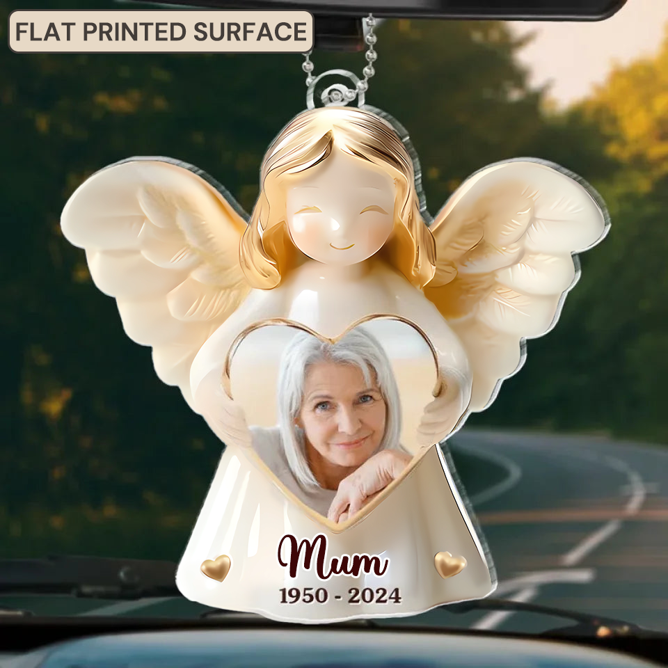 Personalised Memorial Acrylic Hanging Ornament - Angel Design