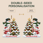 Personalised Family Acrylic Christmas Ornament wtih Names & Text - Snowman Design