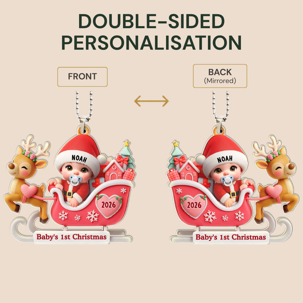 Personalised Baby Acrylic Christmas Ornament - Baby's First Christmas