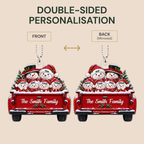 Personalised Family Acrylic Christmas Ornament with Names & Text - Snowman Design