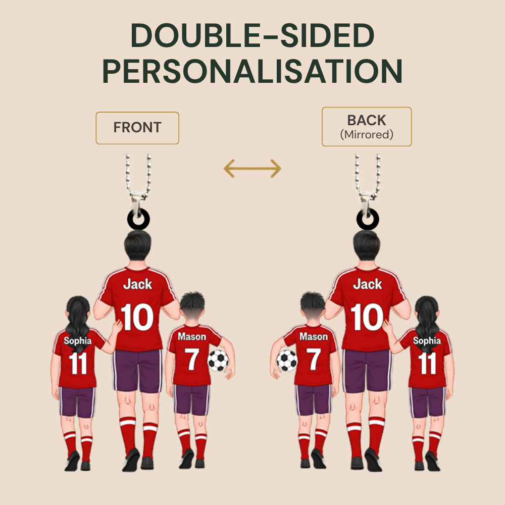 Personalised Acrylic Hanging Ornament  - Daddy's Football Team