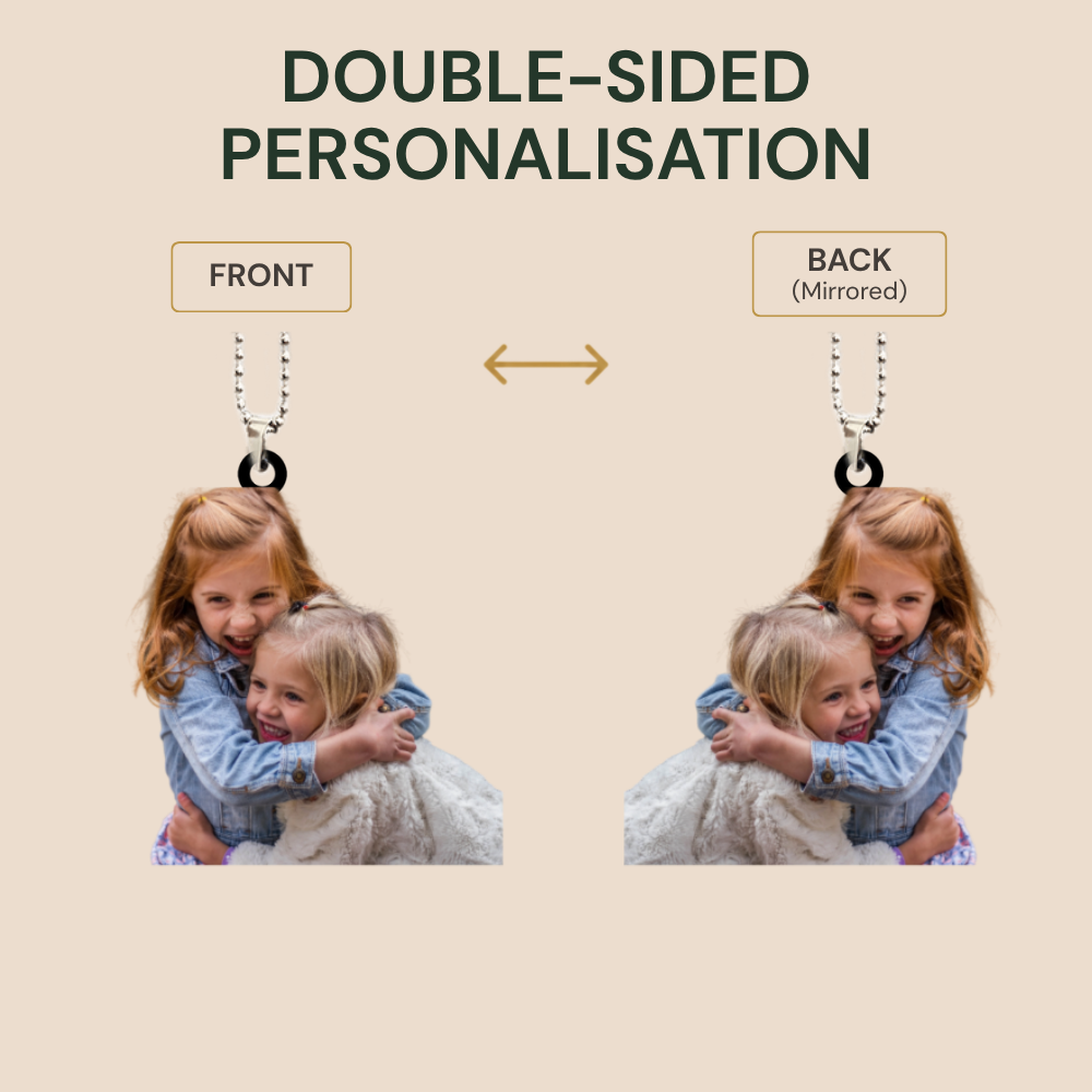 Personalised Acrylic Hanging Ornament with Photo - Double-Sided Print
