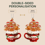 Personalised Family Acrylic Christmas Ornament - Gingerbread Man Design