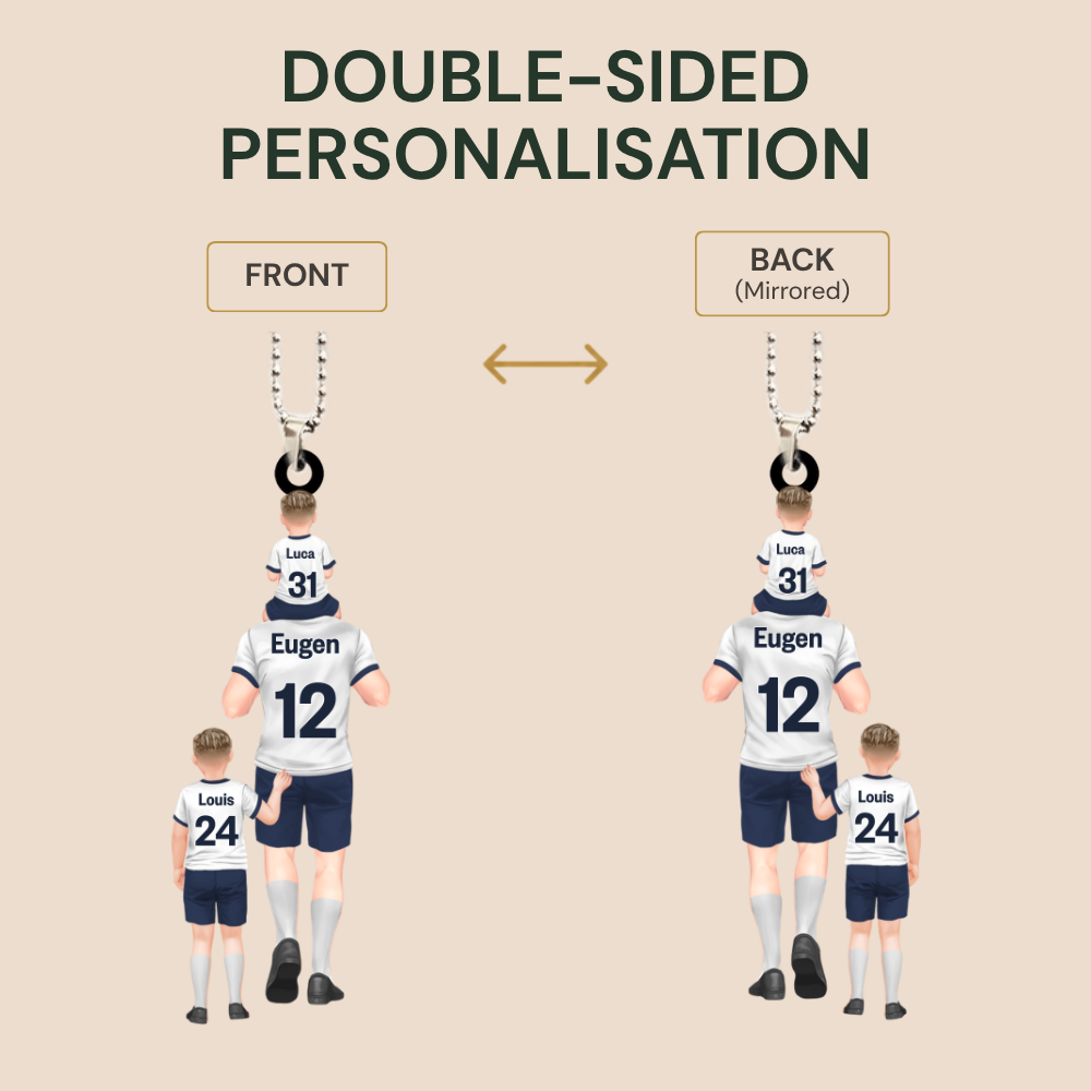 Personalised Dad Acrylic Hanging Ornament - Football Team Design